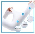 1 Pairs Summer Finger Sleeve Cool Wearing Elastic Elbow, Arm Guard With Thumb Hole Sun Protection Stretchable Sports Sleeves For Mens,women,boys and girls. 