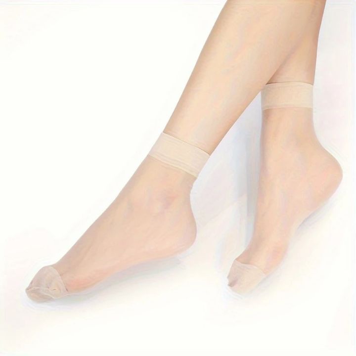 10%20Pairs%20Women%20Transparent%20Thin%20Silk%20Stockings%20Summer%20Breathable%20Soft%20Comfortable%20Black%20Skin%20Tone%20Wear-Resistant%20Casual%20Socks%20-%20Image%205