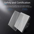 UNKAS Smart Switch 1/2/3 Gang Wifi Touch Light Switch Wall Sensor Works with Tuya Control Smart Life  Alexa lightify. 