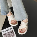 Fashionable Summer Women's Slippers Pearl Casual Beach Shoes Indoor Anti-Slip Outerwear Home Use PVC Sole Female Footwear.