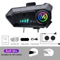 Y10 Motorcycle Bluetooth 5.3 Helmet Headset with Colorful Lights Waterproof Wireless Earphone Hands-free Headset Waterproof.