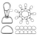 20Pcs D-shaped Keychain D Ring set  DIY Accessories Decoration DIY Key Ring Clip Key Ring Crafts Chain Spring Hook Rotatable. 