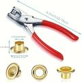 1 Set 1/4 Inch Grommet Eyelet Plier Set, Eyelet Hole Punch Pliers Kit With 100 Metal Eyelets, Grommet Tool Kit For Leather Cloth.