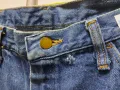Maverick jeans used md1083 waist: 32-33 crotch: 12.5 length: 36.5 leg tip: 9 dark jeans, beautiful washed, soft fabric, not stretch, semi-large cylinder legs, with frayed fabric, cut the tip of the legs as shown. 