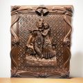Handicrafts Metal Square Type Frame Radha Krishna Wall Hanging Showpiece. 
