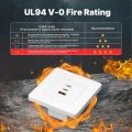 MOES Star Ring Series 65W Fast Charging Wall Outlet PD3.0 Electrical Charger GaN Socket 3 Ports Type-C USB A OverTemp Protection. 