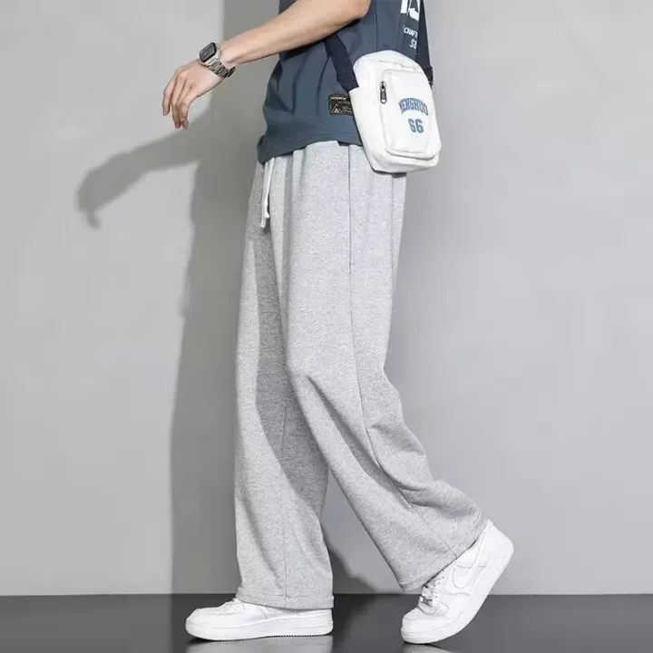 Men's%20Grey%20Loose-fit%20Straight-leg%20Casual%20Pants%20Summer%20Lightweight%20Draped%20Wide-leg%20Sweatpants%20For%20Men%20Comfortable%20Long%20Pants%20-%20Image%203