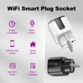 MANHOT 20A Smart Socket EU Wifi Smart Plug Power  AC100-240V Outlet Alexa  Home Voice Control For Smart Life APP. 