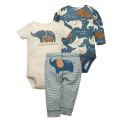 2026 Newborn Baby Clothes Set Soft Cotton Bodysuits+Pants 3Pcs/Lot Baby Boy Outfits InFant Cartoon Baby Clothing Set 6-24M.