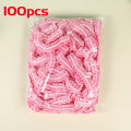 100pcs/set Disposable Shower Caps Plastic Waterproof Headgear Pink Spa Salon Hotel Hair Dye Women Elastic hair Cap Bathroom. 