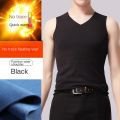 Mens Underwear 37° Heating Fiber Plus Velvet Seamless Vest Men's Winter Slim Warm Bottoming Shirt Men's Speed Thermal Underwear. 