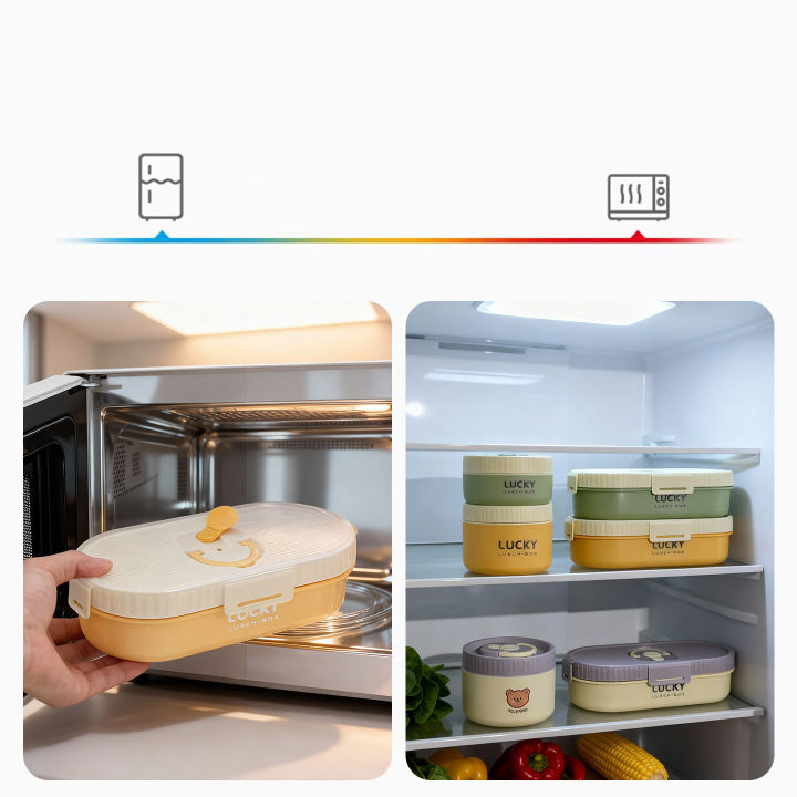 WORTHBUY%20304%20Stainless%20Steel%20Oval%20Insulated%20Lunch%20Box%20For%20Kids%20Student%20Portable%20Leak%20Proof%20Divided%20Food%20Container%20Microwave%20Safe%20-%20Image%204