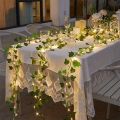 2M-10M Flower Green Leaf String Lights Artificial Ivy Vine Fairy Light Wedding Party Decoration Christmas Home Room Wall Plant. 