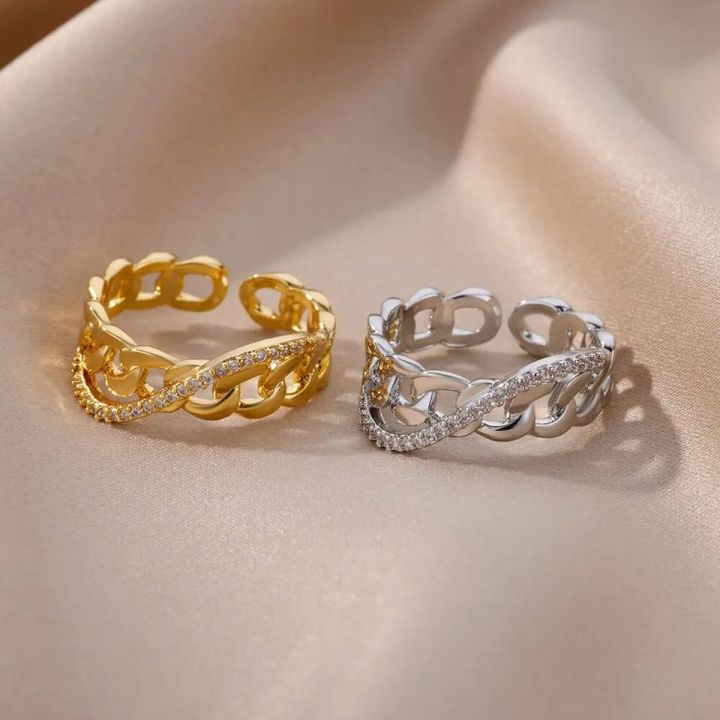 gold%20plated%20ring%20adjustable%20white%20stone%20gold%20plated%20rings%20for%20women%20elegant%20(%20random%20design)%20-%20Image%202