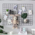 Home Wall Decoration DIY Art Iron Grid Decor Photo Frame Postcards Storage Wall Art Display Storage Rack Holder Shelf Organizer. 