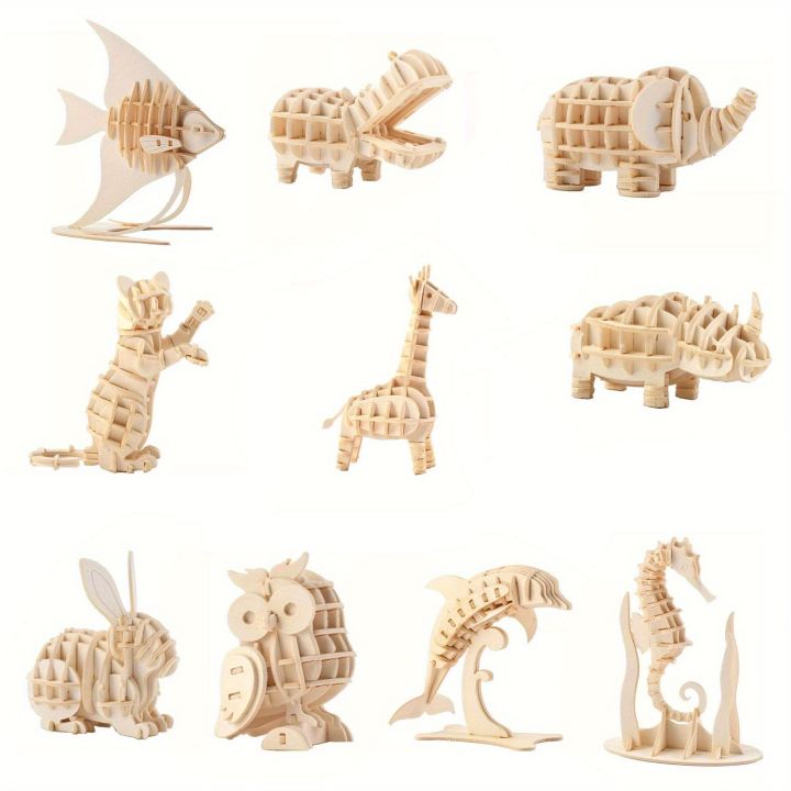 3D Animal Puzzle Model Assembly Toy Educational Ocean Biology DIY ...