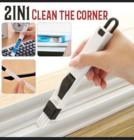2in1 Window Cleaning Brush with Garbage Picker  "Household 2 in 1 Cleaning Brush Tool: Multipurpose Window, Door, Keyboard Cleaning Brush - Computer Removal Clean Quick Slit Device - Portable Corner Cleaning Tool - Household Cleaning Accessories.