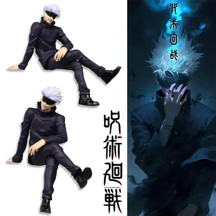 Jujutsu%20Kaisen%20Gojo%20Satoru%20Sitting%20"Instant%20Noodle%20Press"%20Figure%20-%20Anime%20Desktop/Cake%20Decoration,%20Toy%20Collection,%20Anime%20Doll%20-%20Image%203