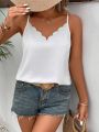 Plus Size Women's Wavy V-Neck Sleeveless Tank Top Summer Vest Lightweight Casual Style.