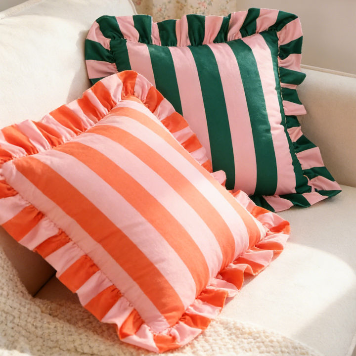 BUYNOW%201PC%20Striped%20Lace%20Velvet%20Pillowcase%2018X18Inch%20Pillowcases%20Soft%20Cozy%20Cushion%20Cases%20for%20Couch%20Bedroom%20Living%20Room%20Home%20Decor%20-%20Image%203