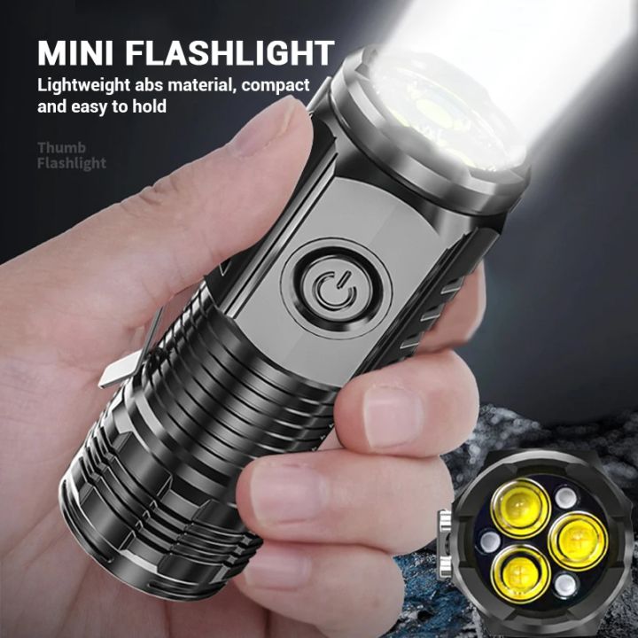 Portable%20Mini%20LED%20Flashlight%20Powerful%203*Wick%20Small%20Pocket%20Torch%20USB%20Rechargeable%20Strong%20Light%20Lantern%20Super%20Bright%20Cap%20Clip%20Lamp%20-%20Image%203