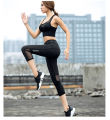 High Waist Mesh Sports Leggings Women Yoga Pants Quick Drying Capris Crop Fitness Tight Breathable Pant Running Gym Trousers. 