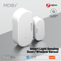 MOES Tuya Zigbee Smart Light-Sensing Door/Window Sensor, Wireless Open/Close APP Alert & Light Detection, Home Security.