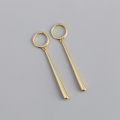 ANENJERY Silver Color Long Strip Hoop Earrings for Women French Gold Silver Waterdrop Earrings Jewelry 2022 New. 