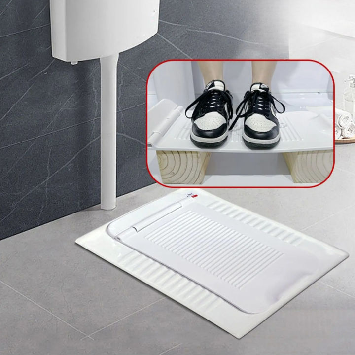 Toilet Cover with Pedal Drainage Bathroom Squatting Toilet Cover Universal Squatting Pit Pedal Deodorant Bathroom Accessories