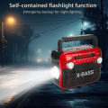 Portable radio, equipped with rechargeable battery, USB, TF card, Bluetooth playback, FM/AM/SW modes.