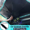 Car Windshield Sun Shade Umbrella, Upgraded Car Windshield Cover Sunshade 360°Rotation Bendable Shaft, UV Block for Car Front Window, Foldable sunshades Suitable for Most Cars. 