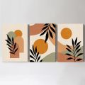 3 panels boho art customized canvas painting size 10"×8". 