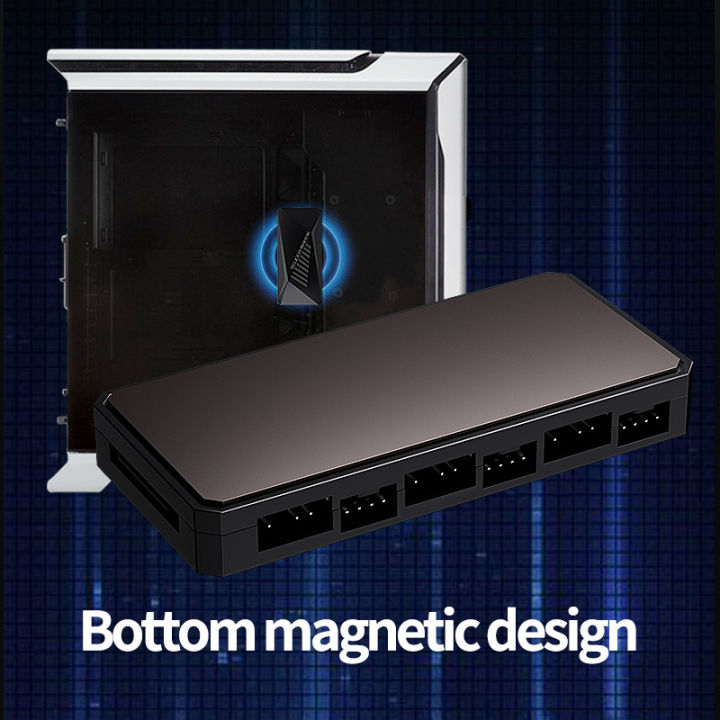 TEUCER%20LP-6P%20ARGB%20Remote%20Control%206%20Way%20Splitter%204Pin%20PWM%20Cooling%20Fan%20Hub%20for%20Computer%20PC%20Case%20Chassis%20Radiator%20SATA%20Power%20Supply%20-%20Image%205