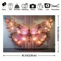 1 giant pink butterfly decoration with glowing gold frame - butterfly party decoration. 