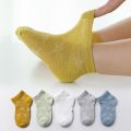 5Pairs/Lot Summer Children Socks Boys Girls Baby Fashion Cotton Solid Wild Soft Breathable Kids Casual Mesh Socks For 1-8Years.