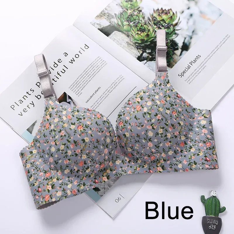 激安ブランド Seamless Print Flower Women Bra Up Push Floral Lingerie Sexy Clothing