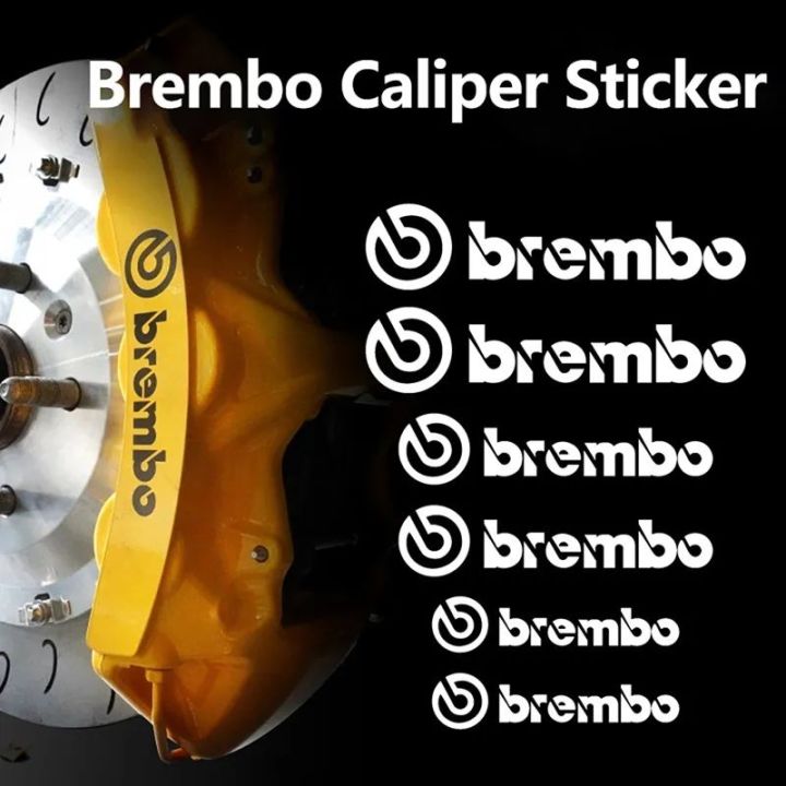 6pcs Car Brake Caliper Sticker For Brembo Reflective Lettering Vehicle Decal Car Brake Caliper Heat Resistant Sticker Accessorie