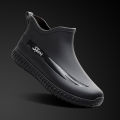 2024 Short Rain Boots for Men Non-slip Wear-resistant Rainy Day Outdoor Fishing Rubber Shoes, Cotton Waterproof Men's Rain Boots. 