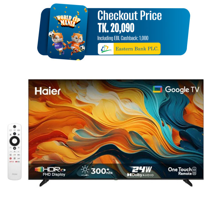 Haier 32 Inch Bezel Less Google TV H32K85FX  With Official Warranty