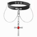Athemis Rosario And Vampire Moka Akashiya Cosplay Necklace Cross Pendant Choker Adjustable For Halloween Christmas.