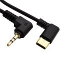 3.5mm & 2.5mm Audio to USB C Cable 90 Degree angle USB Type-C to 2.5 3.5 mm elbow Male AUX Headphone Jack Cable 30cm 1FT. 