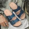 New Men's Genuine Leather Sandals 2025 Summer Slippers 35-46 Anti-Slip Soft Sole Breathable 2-in-1 Shoes for Outdoor Beach. 