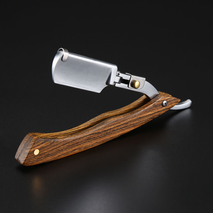 Straight Razor Blades Handle Straight Razors for Men Natural Wood Handle Fit Double Edge Blades ...