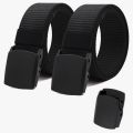 Pack of 2 Breathable Nylon web Canvas Fabric Belt with Plastic Buckle. 