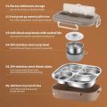 304 Stainless Steel Compartment Insulated Lunch Box Office Worker Students Sealed Portable Bento Microwae Heating Food Container.