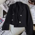 Fashion Short Women Blazers Elegant Female Suits Jacket Tops Casual   Solid Long Sleeve Office Lady Blazer Coat Spring Autumn. 