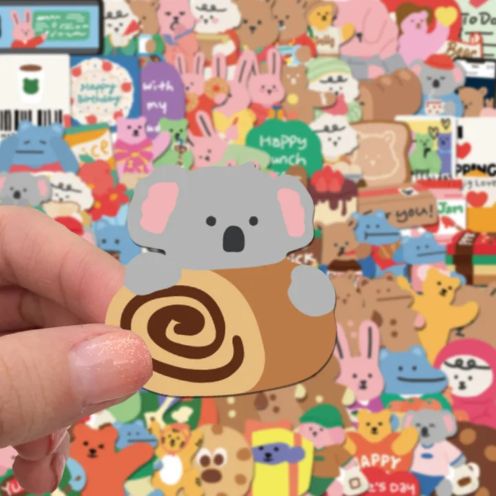 100PCS/Pack%20Korean%20Dailylike%20Bear%20Stickers%20Dailylike%20Decals%20For%20Phone%20Laptop%20Suitcase%20Notebook%20Skateboard%20Waterproof%20Stickers%20-%20Image%203
