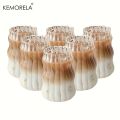 2/4/6PCS INS Glass Cup Heat-resistant Tumbler Drinkware Transparent Tea Juice Milk Coffee Mug Home Water Glasses Stripe Beer Mug. 