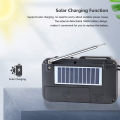 Solar Charging Portable FM Receiver Radio With Bluetooth Wireless Speaker Support USB TF Card MP3 Music Play Radio FM Receiver. 