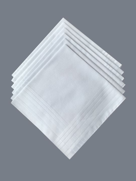 Thin Feel 6PCS Pure Cotton White Handkerchief Satin Satin Gentleman Handkerchief Suit School DIY Doodle Supplies Solid Color